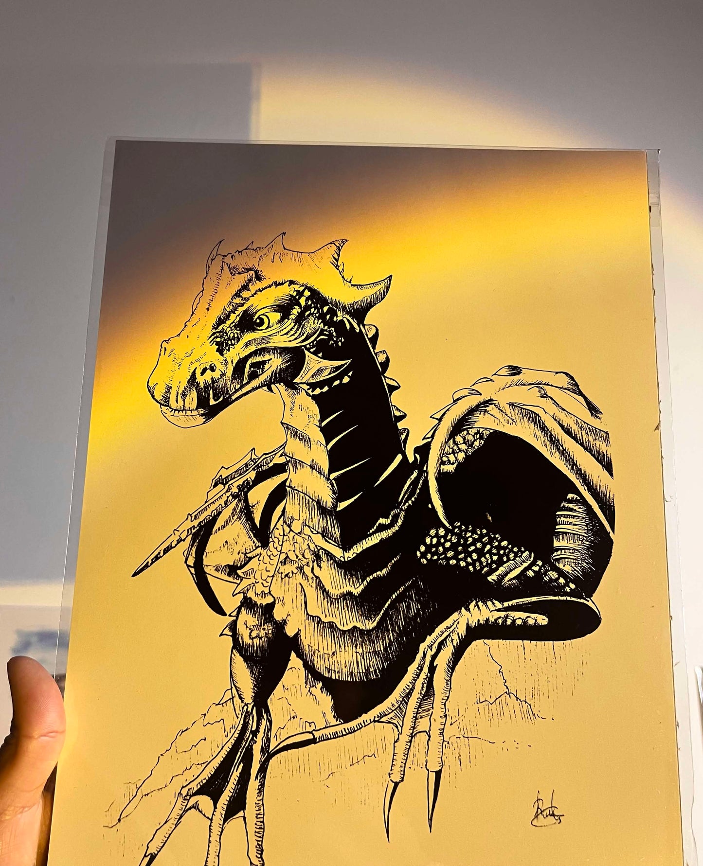 Kilgharrah the Great Dragon from Merlin show - A4 art print - Vertical - Ink